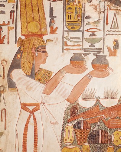 Nefertari Making an Offering, from the Tomb of Nefertari by Egyptian 19th Dynasty